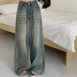 SHOPMOCHO Y2K Loose Straight Leg Jeans Women Trousers Baggy Wide Fit Casual High Waist Retro Washed Vintage Style Women's jeans Jeans