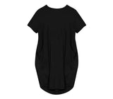 Shopmocho Plus Size Women Short Sleeve O-Neck Loose Casual Dresses