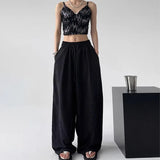 SHOPMOCHO-Baggy Sweatpants for Women Wide Pants Casual Women's Pants Korean Style High Waisted Sweatpants Woman Trousers Summer Ice Silk