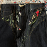 SHOPMOCHO Y2K Blossom Baggy Jeans Trendy Floral Embroidery Streamlined Seams Unisex Streetwear Retro Harajuku Style Oversized Fit Pants