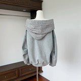 SHOPMOCHO Super Dalian Hoodie Off Shoulder Pullover Hoodie Shoulder Y2K Loose Casual Comfortable Sweatshirt Streetwear Tees Office Lady
