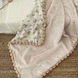SHOPMOCHO Warm Winter Baby Blanket Pompom Blush Sprigs and Blooms Minky Blanket Floral Baby Blanket Quilt Bedding Cover 90*130cm