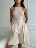 Shopmocho Wolfeel Summer New High Waist Shorts for Women Casual Loose Wide Leg Solid Shorts Female Short Pants Y2k Booty Shorts