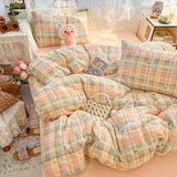 SHOPMOCHO Blue Stripes Bedding Set Simple Design Twin Single Queen Size Girls Boys Soft Home Hotel Pillowcase Bed Sheet Duvet Cover