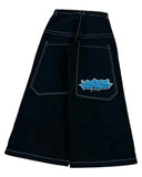 SHOPMOCHO Y2K Loose Jeans Retro Pattern Embroidery High Quality Men's Hip Hop American Fashion Harajuku Street Clothing Wide Legs Jeans