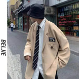 Shopmocho Autumn Western-style Men's Suit Korean Trendy Punk Style Three-piece Set Jacket Dakka Uniform Casual Scene