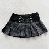 SHOPMOCHO Y2K High Street grey A-line dress women's wear Harajuku hot Girl Sweet guy characteristic style slender elastic Cool denim dress