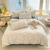 SHOPMOCHO Floral Style Duvet Cover Sets Single/Queen/King Soft Washed Cotton Bed Cover Sets 240x220 Bedding Sets