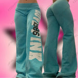 SHOPMOCHO 2000s American retro letter print casual trousers versatile hot girl style high street Harajuku style women's casual trousers