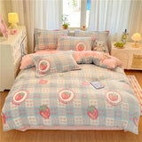 Shopmocho 1pc Super Warm Quilt Cover for Winter Thick Soft Flannel Coral Fleece Duvet Cover 220x240cm Queen Bed Cover (without pillowcase)