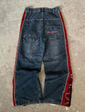 SHOPMOCHO Streetwear New Fashion Vintage Letter Embroidered Red Baggy Jeans Female Y2K Gothic Hiphop Popular Casual Straight Wide-leg Pant