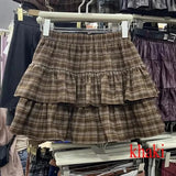 SHOPMOCHO Women's Blue Black Riveted Belt Denim Skirt Y2K Harajuku High Street Fashion 90s Sexy A-line Mini Skirt Summer Clothing 2025 New