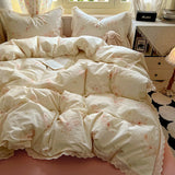 Shopmocho A 3-piece set of hollowed-out lace duvet covers, bedding including (1 duvet cover +2 pillowcases) without cores, comfortable