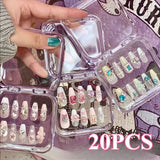 SHOPMOCHO 20/10 Pieces Empty Nail Boxes For Packaging Square Shape Box Wholesale Nail Tips Press On Nail Packaging Case Small Business
