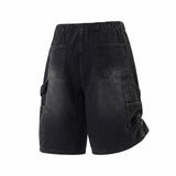 SHOPMOCHO Mens Shorts Denim Shorts Summer Loose Straight Fit Casual Five Inch Inseam Trendy Streetwear