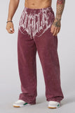 SHOPMOCHO American Style Trend Printed Cotton Men Straight Wide Leg Pants Fitness Training Jogger Fashion Casual Sweatpants Sports Pants