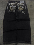 SHOPMOCHO Y2K American Southpole Hip-hop Oversized Jeans Mens Retro Skateboard Boy Wide-leg Pants Gothic Graffiti Couple Wide Pants