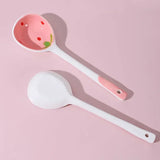 Shopmocho Kawaii Strawberry Ceramic Soup Spoon Cute Korean Ice Cream Hand Painted Coffee Dessert Long Handle Spoon Kitchen Accessories