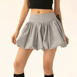 Shopmocho Balloon Skirts for Women Summer Vintage Aesthetic Loose High Waist A-line Mini Bubble Skirt Office Lady Elegant Female Clothing