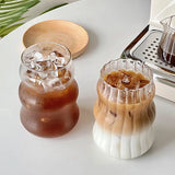 Shopmocho Glass Drinkware Cold Coffee Cups Latte Coffee Glass Iced Juice Milk Water Bottle Aesthetic Cup Wine Cocktail Glass כוסות לקפה קר