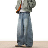 SHOPMOCHO Wide Leg Denim Pants Male Loose Cowboy Mopping Trousers Baggy Men's Jeans Fashion Handsome Washed Streetwear Casual