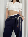 Shopmocho Bohemian Style Flower Beads Waist Belt For Women High-End Versatile Skirt And Jeans Waist Chain For Summer Belt Accessory