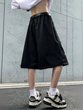 SHOPMOCHO Streetwear Wide leg Shorts Men Black Dress Pants Casual Man Oversized Lightweight Breathable Hip Hop Blazer Shorts Summer