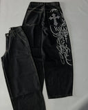 SHOPMOCHO Y2K American Southpole Hip-hop Oversized Jeans Mens Retro Skateboard Boy Wide-leg Pants Gothic Graffiti Couple Wide Pants