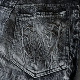 SHOPMOCHO Y2K Baggy jeans Gothic Oversized embroidered spider patchwork wide leg pants American hip hop street style men women floor pants