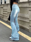 SHOPMOCHO 2025 Woman Vintage High Waist Flare Jeans Female Stretchy Bootcut Tight Denim Pants Women Bell Bottoms Casual Slim Fit Trousers