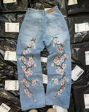 Shopmocho Y2K Baggy Jeans Harajuku vintage cherry blossom Embroidery high quality jeans streetwear Hip Hop gothic men women wide leg jeans