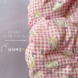 SHOPMOCHO Ins Girls Strawberry Bedding Sets 2025 New Queen Size Bed Sheet Set Duvet Cover Set With Pillowcase No Filling