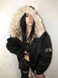 SHOPMOCHO American Harajuku Retro Jacket Men and Women New Simple Plush Leopard Print Jacket Loose Leather Motorcycle Hip Hop Punk Jacket