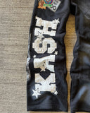SHOPMOCHO American Sweatpants Y2K Pants Men Gothic Hip Hop Letter Patch Retro Double Layer Design Baggy Elastic Waist Jogging Casual Pants