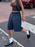 Shopmocho Women's jean shorts, street style, fitted design, denim fabric, mid-rise waist, comfortable and fashionable street style, casual