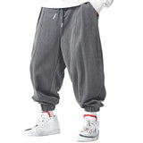 Shopmocho Fall Men's Casual Loose Drawstring Pants - Fashion High-End Hip-Hop Style Premium Corduroy - Trendy Cuffed Pants