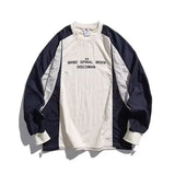 Shopmocho Retro Long-sleeved Sweater Men and Women in The Spring Couples Loose Casual Round Neck Pullover College Style Versatile Leisure