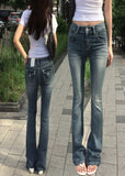 SHOPMOCHO Gothic Buddha Head Womens Jeans Y2K Clothes Hip Hop Pocket Embroidery Vintage Blue Baggy Jeans Low Waist Wide Leg Trousers