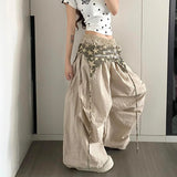 Shopmocho Designer Layering Cargo Pants Women Summer Lightweight Quick-Dry Jazz Dance Trousers Baggy Paratrooper Streetwear Wide Leg Pants