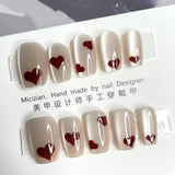 SHOPMOCHO 10Pcs Wearable Cat Eyes Series Short Square Press On Nails Kawaii Cartoon Cat Rabbit Rhinestone Gradients Full Cover False Nails