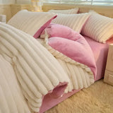 SHOPMOCHO 150x200cm Solid Color Plush Duvet Cover AB Style Double-sided Velvet Quilt Cover Winter Keep Warm Thickening Bedding Article