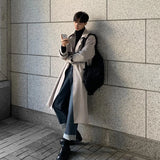 SHOPMOCHO Trench coat Brand New Spring Trench Korean Men's Fashion Overcoat Male Long Windbreaker Streetwear Men Coat Outer Wear Clothing