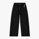 SHOPMOCHO Western Pistol Pendant Pocket Embroidery High Quality Loose Wide Leg Jeans Y2K Trend Men Women Fashion Comfortable Streetwear