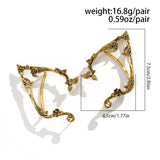 Shopmocho Cute Alloy Elf Ear Clip Korean Style Ear Cuff Rose Flower Hollow Ear Clips Ear Hook Jewelry Accessories Halloween
