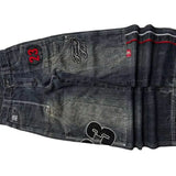 SHOPMOCHO 2026 American New Fashion Oversized Letter Embroidered Washed Loose Jeans Ladies Y2K Gothic Hiphop Popular Casual Wide-leg Pants