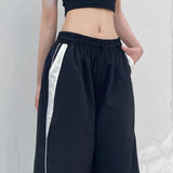 Shopmocho American Retro Black Street Hip-hop Trend Leisure Wide-leg Trousers Thin Straight Tube Baggy Sweatpants