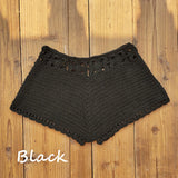 SHOPMOCHO Summer Women's Crochet Cutout Swim Shorts Bathing Suit Bottoms Beach Style Drawstring Beach Board Shorts Swim Trunks