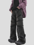SHOPMOCHO New National Tide Couples American Raw Edge Stone Mill Washed Jeans Y2K Gothic Punk Style Loose Straight Tube Make Old Trousers
