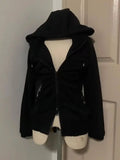 SHOPMOCHO Black Fashion New Trend Women Casual Hoodie Retro Gothic Sweatshirts Hip Hop Punk Style Multifunctional High Street Cardigan