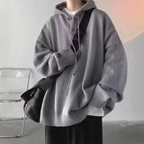 SHOPMOCHO Men's Hooded Sweater Autumn/winter Vintage Idle Style Versatile Knitted Top Trendy Brand Sweater Casual Wear